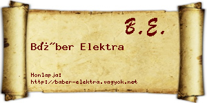 Báber Elektra névjegykártya